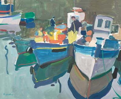 Morning-at-the-Habour-Alexander Goudie: La Belle Vie – Act II The Scottish Gallery