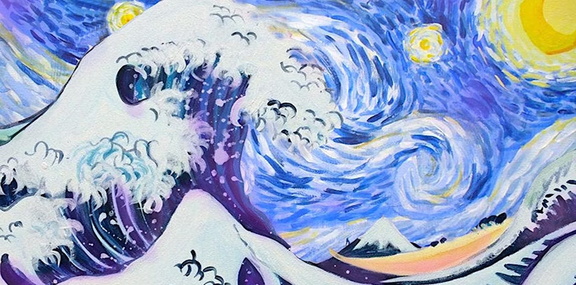 Sip & Paint - Starry Night Over The Great Wave